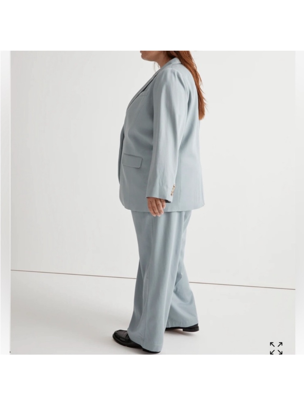 Madewell The Plus Larsen Blazer in Drapeweave In Overcast Size 2X NWT - Picture 2 of 10